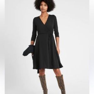 Banana Republic's Wrinkle-Resistant Wrap Dress in Black